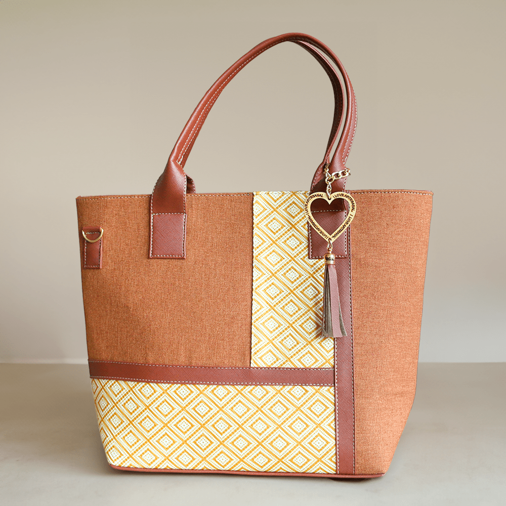Bolsa de mano de yute color café
