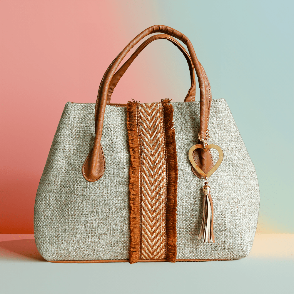 bolsa de mano artesanal de yute